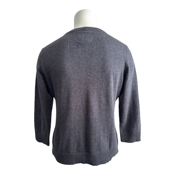 Anthropologie Tabitha Charcoal Beaded Cardigan | Floral Embroidery | Medium - Picture 10 of 11